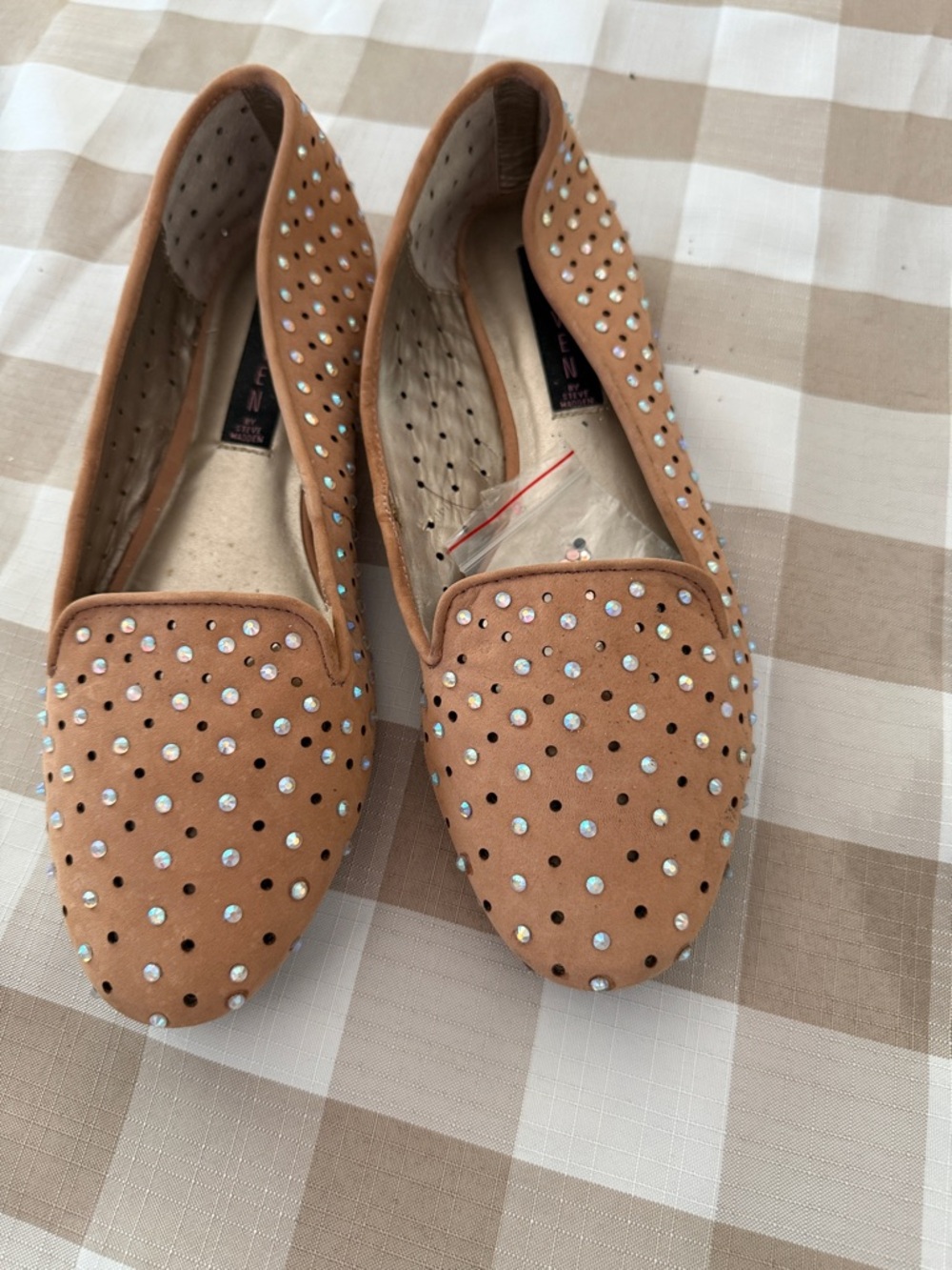 Steven By Steve Madden Tan Studded Slip-On Loafers - Picture 2 of 4